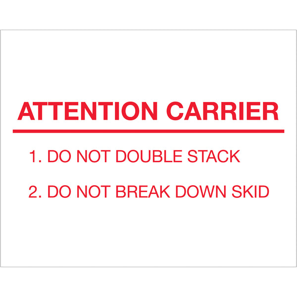 8 x 10" - "Attention Carrier" Labels 250/Roll