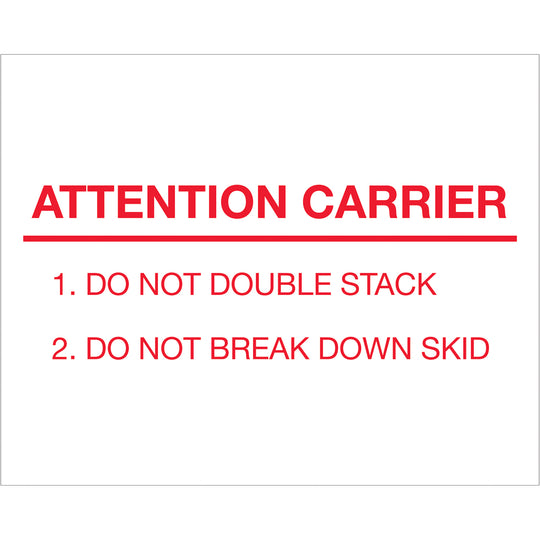 8 x 10" - "Attention Carrier" Labels 250/Roll