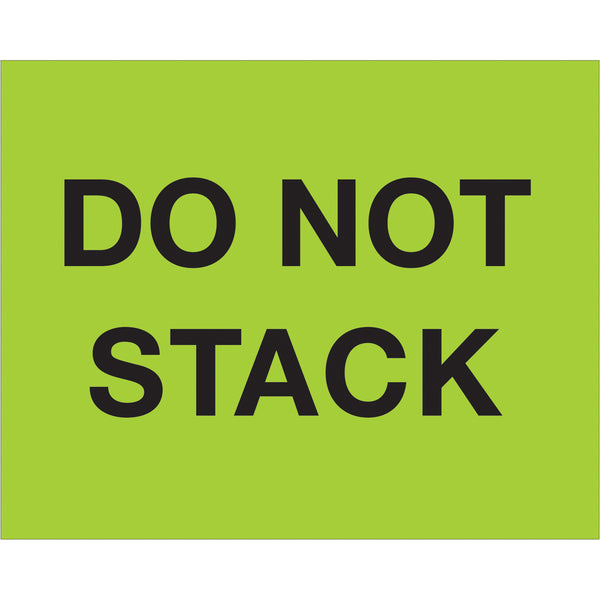 8 x 10" - "Do Not Stack" (Fluorescent Green) Labels 250/Roll