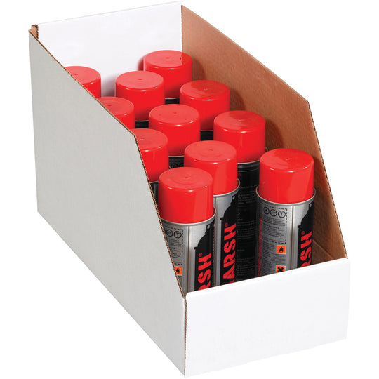 8 x 24 x 12 Open-Top White Corrugated Bin Box 25/Bundle