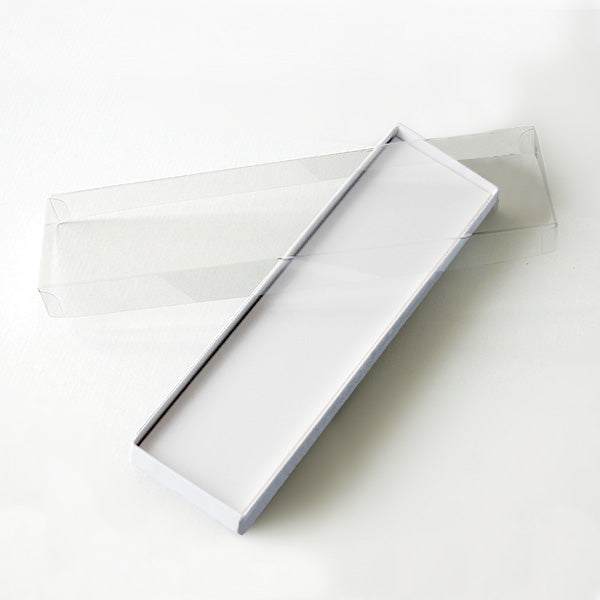 8 x 2 x7/8 Clear Lid Box w/ White Base (Includes Cotton Filler) 100/Case