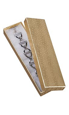 8 x 2 x 7/8 Gold Embossed Jewelry Box 100/Case