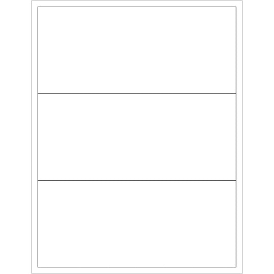 8 x 3 1/2" White Rectangle Laser Labels 300/Case