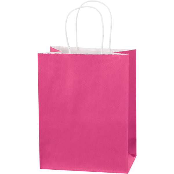 8 x 4 1/2 x 10 1/4 Cerise Tinted Shopping Bags 250/Case