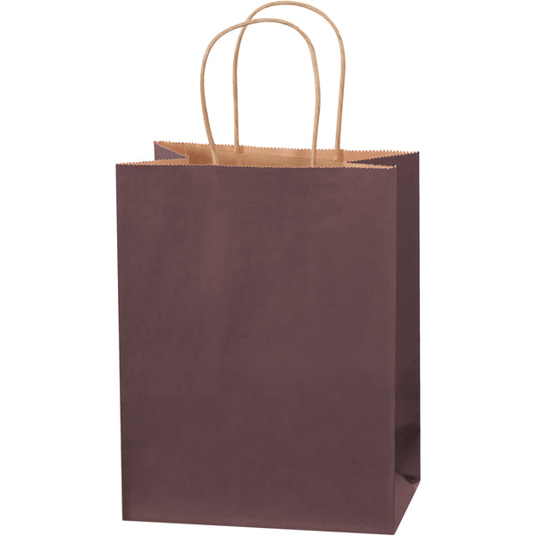 8 x 4 3/4 x 10 1/2 Cocoa Shopping Bags w/ Handles 250/Case