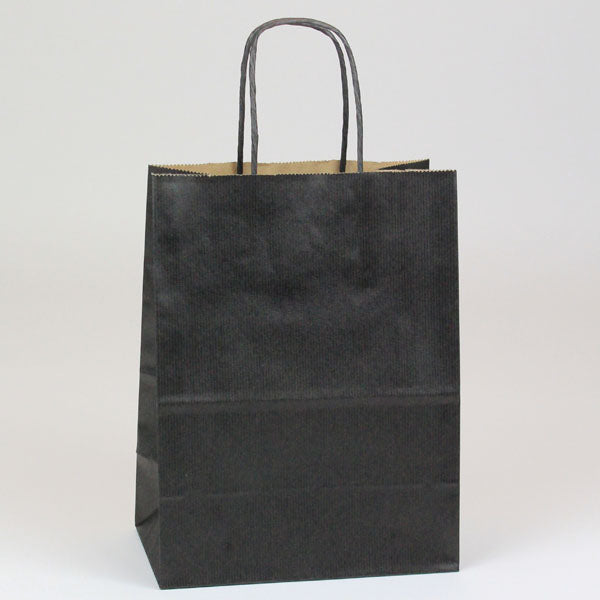 8 x 4 3/4 x 10 1/2 India Ink Shopping Bags w/ Handles 250/Case
