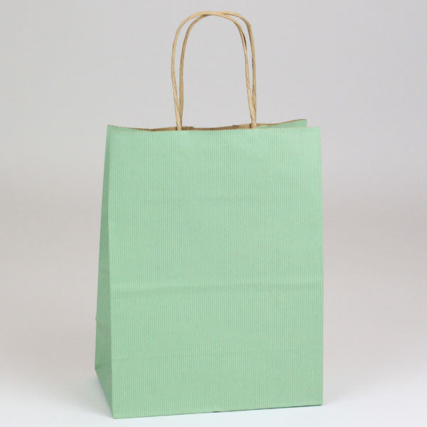 8 x 4 3/4 x 10 1/2 Sage Shopping Bags w/ Handles 250/Case