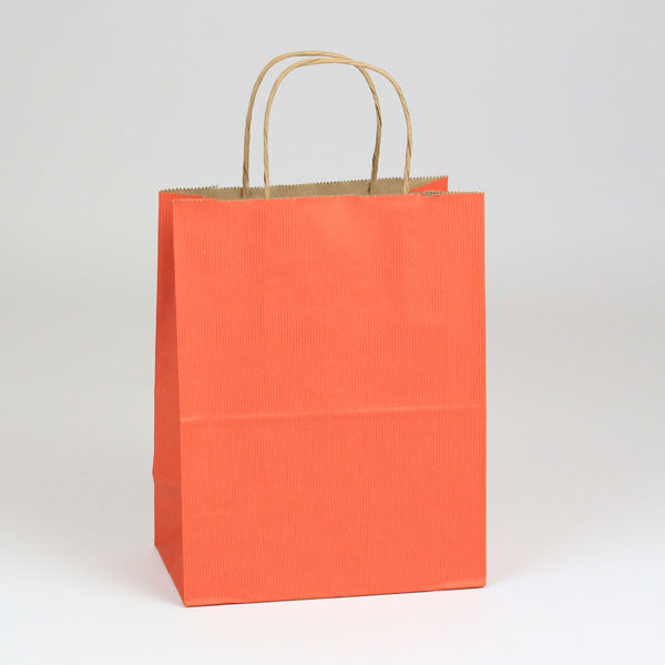 8 x 4 3/4 x 10 1/2 Terra Cotta Shopping Bags w/ Handles 250/Case