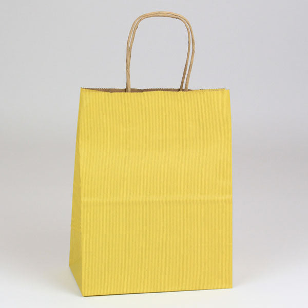 8 x 4 3/4 x 10 1/2 Yellow Shopping Bags w/ Handles 250/Case