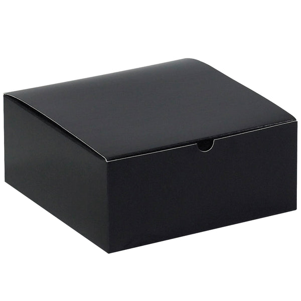 8 x 8 x 3 1/2 Black Gloss Gift Box 100/Case