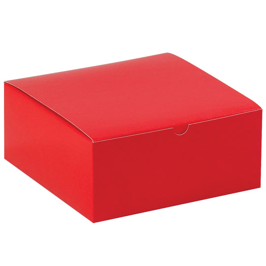 8 x 8 x 3 1/2 Red Gloss Gift Box 100/Case