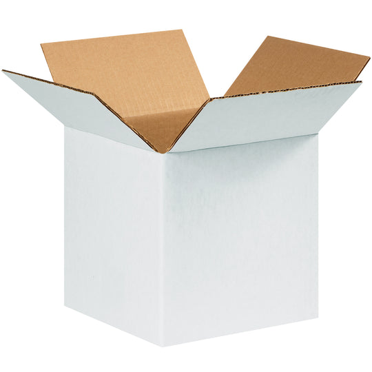 8 x 8 x 8 White Corrugated Boxes 25/Bundle