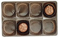 8 cavity 1/2 lb brown candy trays