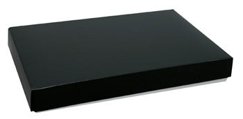 9-5/8 x 6-1/8 x 1-1/8 Black 1 lb. Rectangular Candy Box LID 250/Case