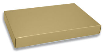 9-5/8 x 6-1/8 x 1-1/8 Gold 1 lb. Rectangular Candy Box LID 250/Case