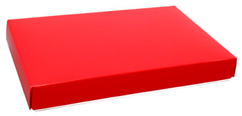9-5/8 x 6-1/8 x 1-1/8 Red 1 lb. Rectangular Candy Box LID 250/Case