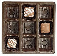 9 cavity 8 oz brown candy trays