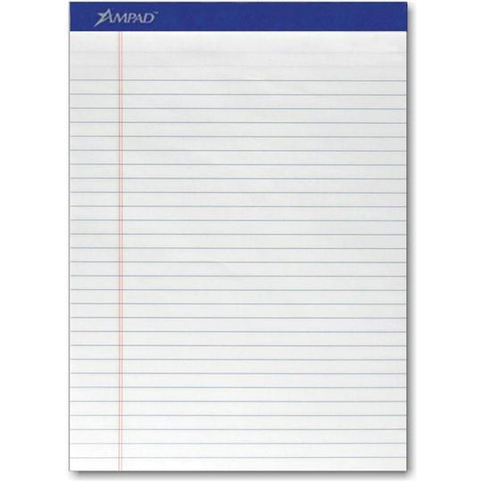 8.5" x 11" White Legal Pad, 12/Pack