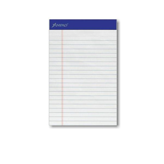 5" x 8" White Junior Legal Pad, 12 pads/pack