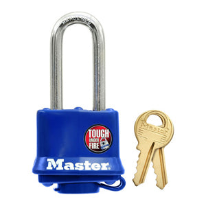 MasterLock ThermoLock 1-9/16" (with 2" Shackle) Blue Thermoplastic Cover, 4/Case