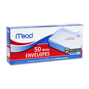 75024 Mead #10 Press-n-Seal Plain Envelopes, 50 envelopes/box, 24 boxes/case
