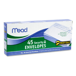 75026 Mead #10 Press-n-Seal Security Envelopes, 45 envelopes/box, 24 boxes/case
