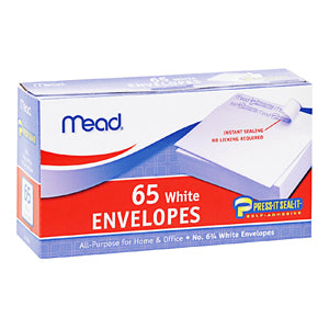 75028 Mead #6-3/4 Press-n-Seal Plain Envelopes, 65 envelopes/box, 24 boxes/case