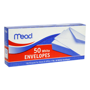 75050 Mead #10 Plain Envelopes, 50 envelopes/box, 24 boxes/case