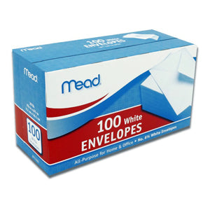 75100 Mead #6-3/4 Plain Envelopes, 100 envelopes/box, 24 boxes/case