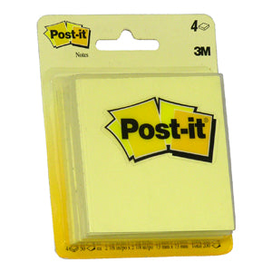 3M Scotch Yellow Post-It Notes 3"x3", 50 sheets/pad, 4 pads/card, 12 cards/box