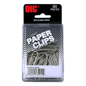 Giant Paper Clips Carded, 60 clips/card, 6 cards/pack