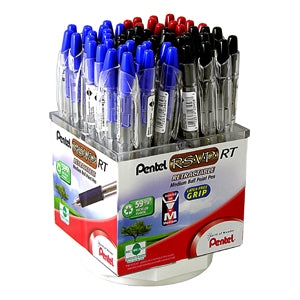 Pentel Ballpoint Pen Display 60 pc RSVP RT-Medium 60/Case