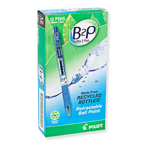 Retractable "Bottle to Pen" Blue, 12/Box