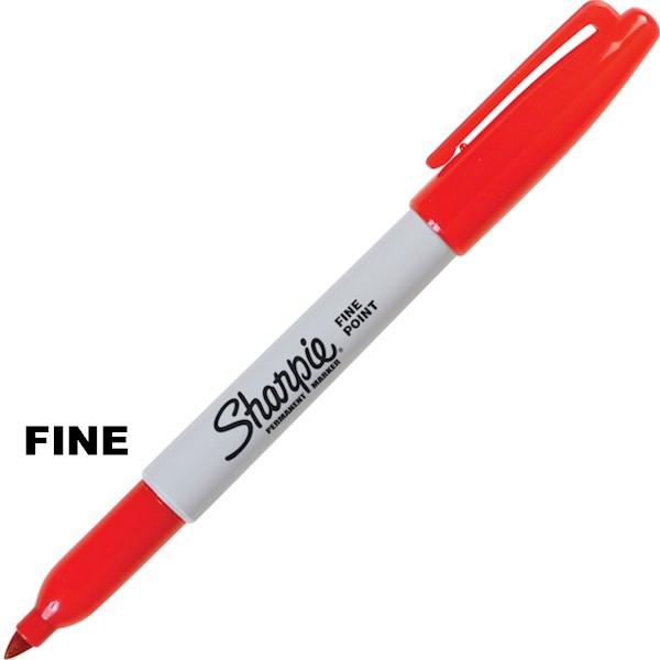 Sharpie Marker Fine Point Red Permanent, 12/box
