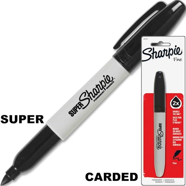 Sharpie Super Marker, Black Permanent - Carded, 6/box