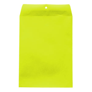 Neon Lime 9"x12" Non-Clasp Envelopes 25/Pack