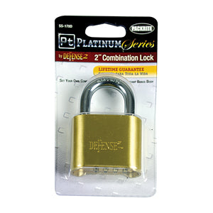 Defense2 Resettable Combination Lock, 2" Solid Brass, 4/Case