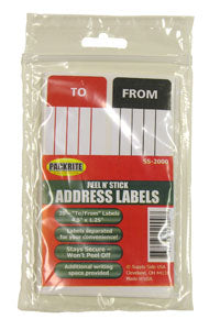 PackRite To/From Address Labels 1-1/4"x4-1/2", 20 labels/retail pack