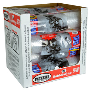 PackRite Bubble Wrap, 3/16 Original Size Bubble 16 x 9 Feet Pony Roll, 12/Case