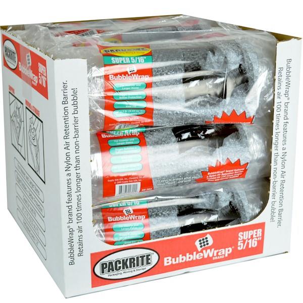 PackRite Bubble Wrap, 5/16 Super Size Bubble 16 x 7 Feet Pony Roll, 9 rolls per box