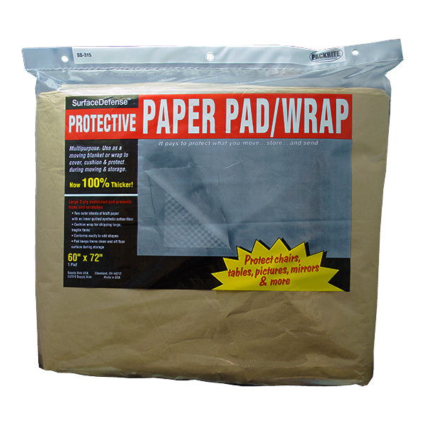 PackRite Paper Pads/Wrap 60 x 72 (Kraft Paper w/Foam Inside), 1 pad/ pack
