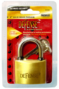Defense2 Solid Brass 2" Padlock, 4/Case