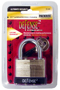 Defense2 Chrome Plated 1-3/4" Laminated Padlock, 4/Case