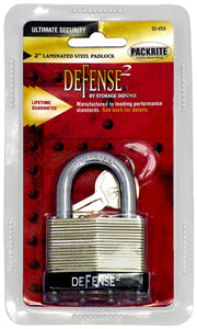Defense2 Chrome Plated 2" Laminated Padlock, 4/Case