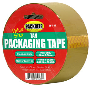 PackRite Tan Ultra-Thick 2.6 mil Packaging Tape 2" x 60 yards 6/Case