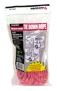 PackRite Braided Poly Rope Black/Red - 7/32"x50', 10/Case