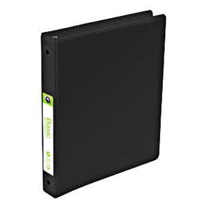 1" Black 3-Ring Binder with Non-Glare Insert Cover and Inside Pockets