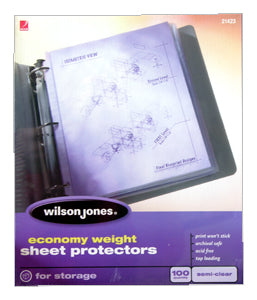 Wilson Jones Clear Sheet Protectors, Letter Size 3-Hole-Punched 100/Pack