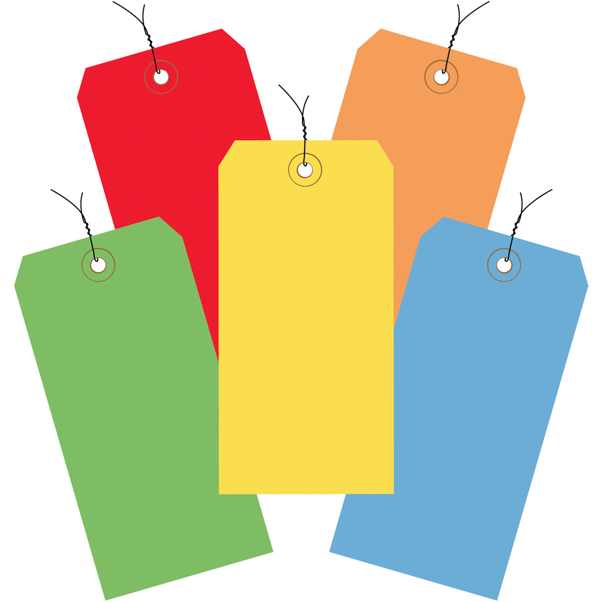 4 3/4 x 2 3/8 Assorted Color 13 Pt. Shipping Tags - Pre-Wired