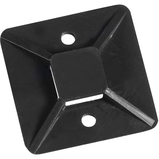 1 x 1 Black Cable Tie Mounts 100/Case